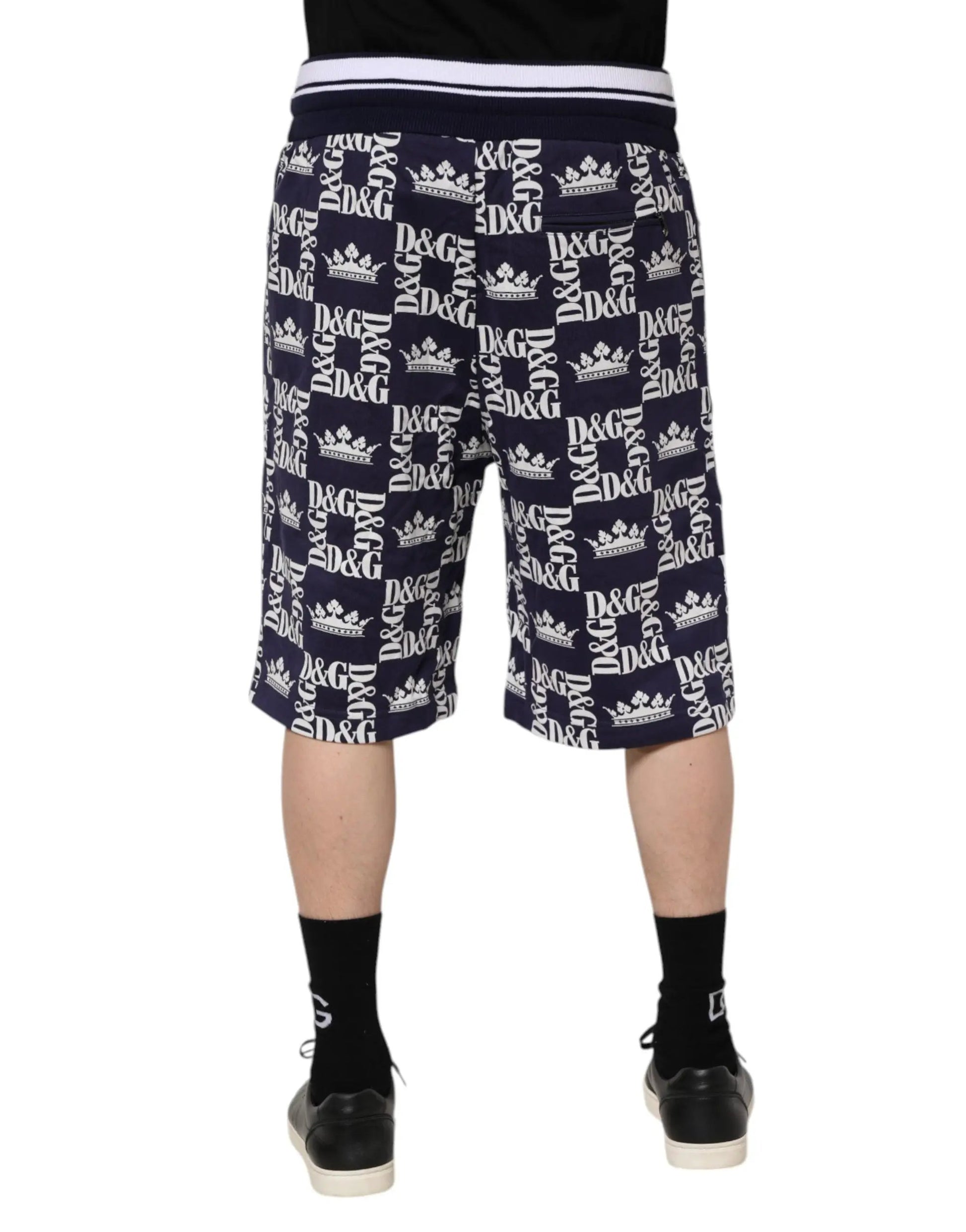Dolce & Gabbana Blue DG Logo Print Chino Men Bermuda Shorts by Dolce & Gabbana