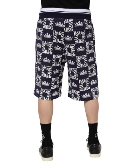 Dolce & Gabbana Blue DG Logo Print Chino Men Bermuda Shorts by Dolce & Gabbana