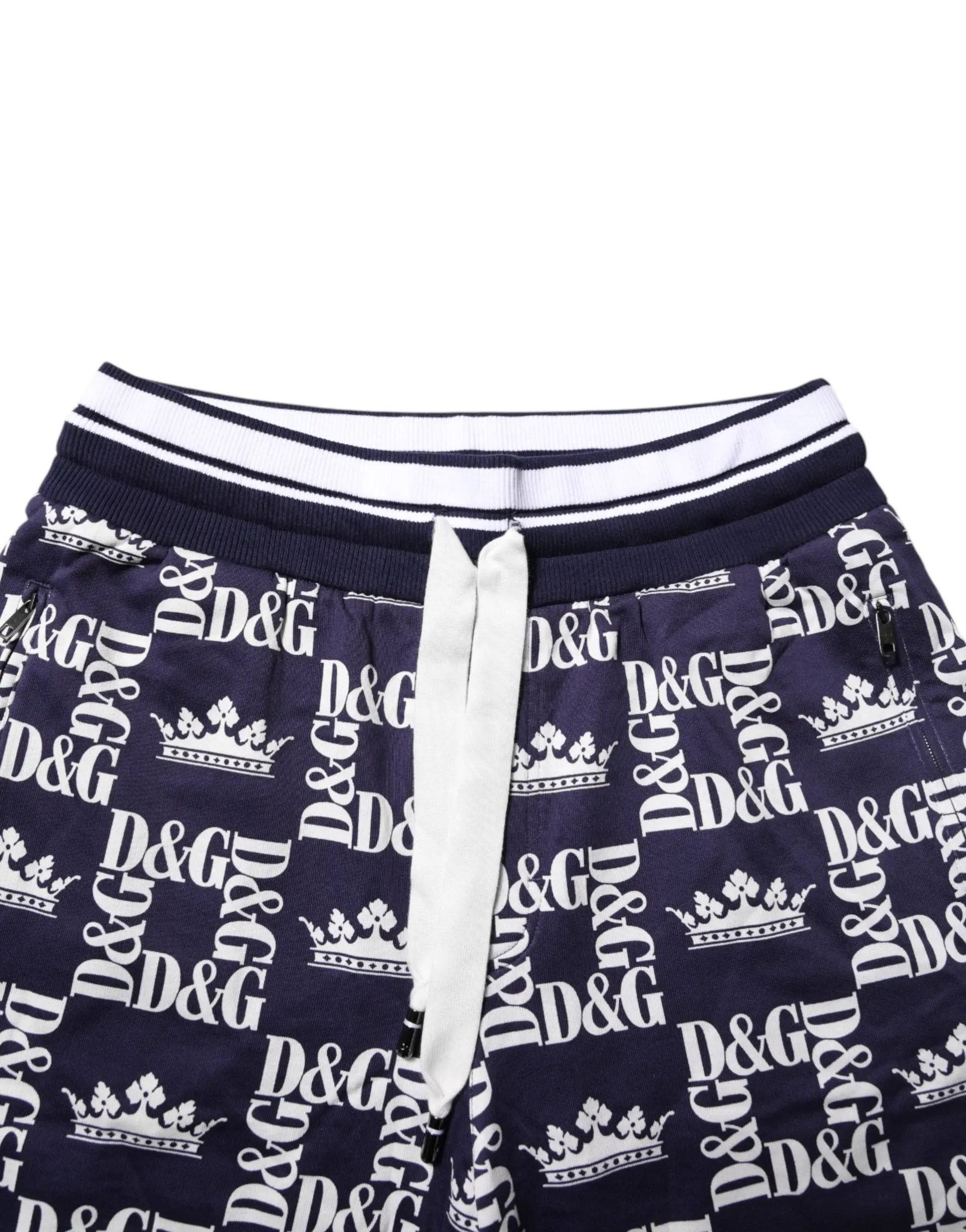 Dolce & Gabbana Blue DG Logo Print Chino Men Bermuda Shorts by Dolce & Gabbana