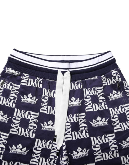 Dolce & Gabbana Blue DG Logo Print Chino Men Bermuda Shorts by Dolce & Gabbana