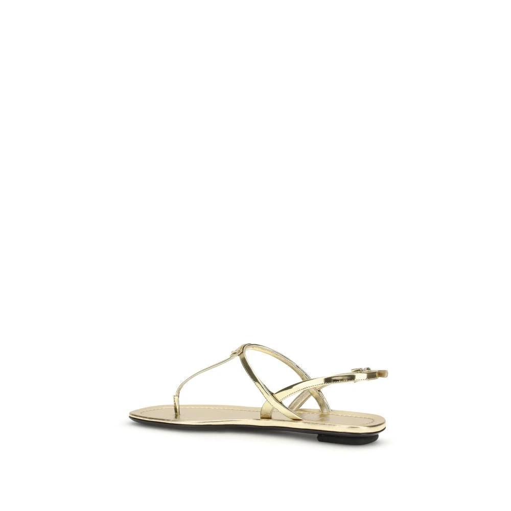 Prada Silver Calf Leather Bos Taurus Flat Sandals by Prada