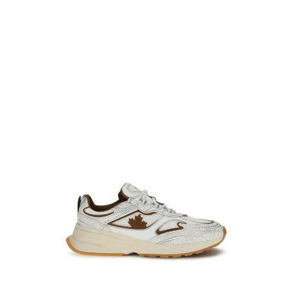 Dsquared² White Calf Leather Bos Taurus Athletic Sneakers by Dsquared²