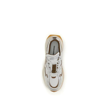 Dsquared² White Calf Leather Bos Taurus Athletic Sneakers by Dsquared²