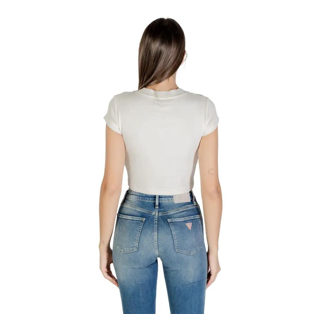 Calvin Klein Jeans Cream Cotton T-Shirt by Calvin Klein Jeans