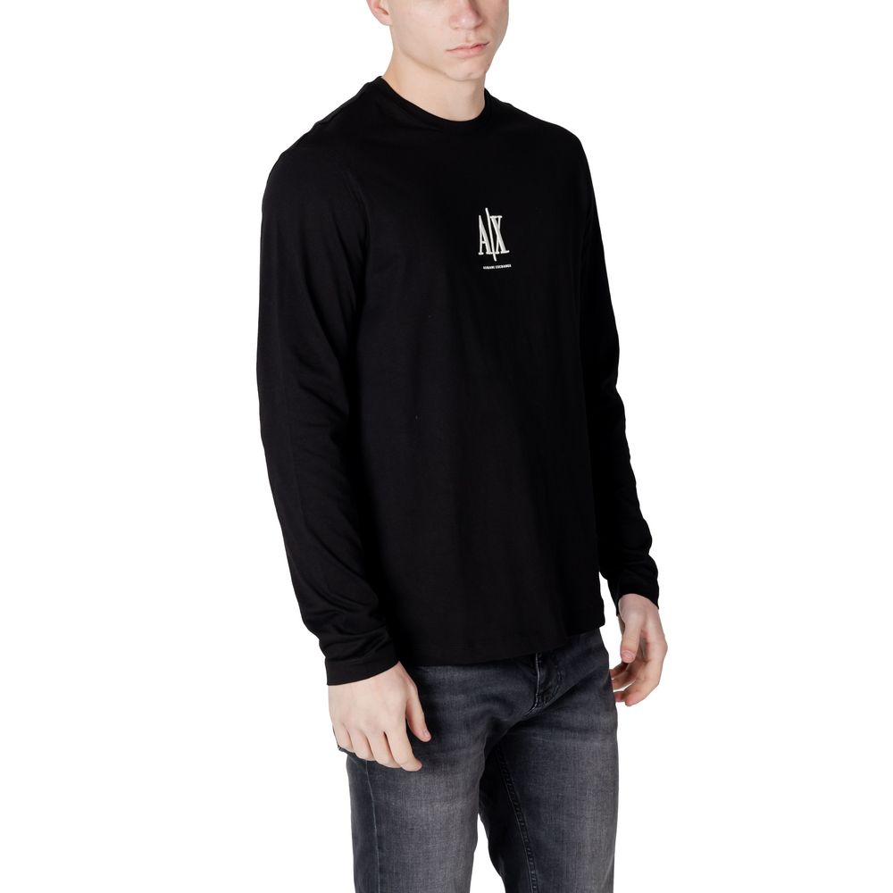 Armani Exchange Black Cotton Long Sleeve T-Shirt