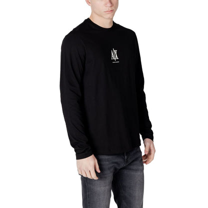 Armani Exchange Black Cotton Long Sleeve T-Shirt
