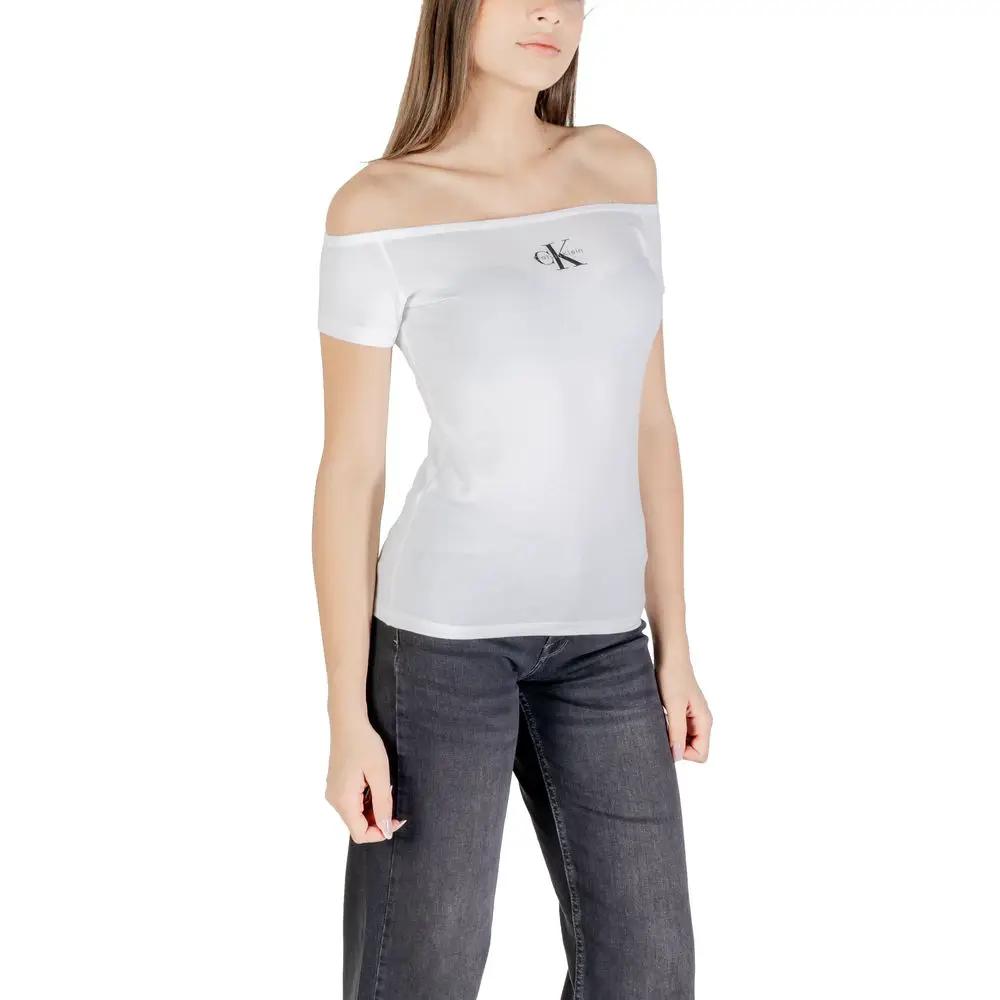 Calvin Klein Jeans White Cotton T-Shirt by Calvin Klein Jeans