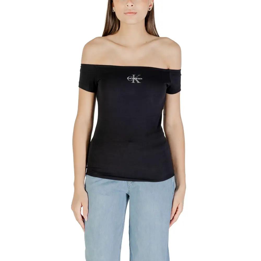 Calvin Klein Jeans Black Cotton T-Shirt by Calvin Klein Jeans