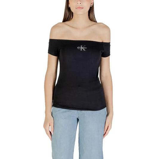 Calvin Klein Jeans Black Cotton T-Shirt by Calvin Klein Jeans