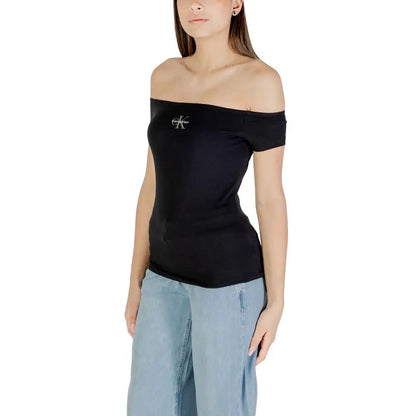Calvin Klein Jeans Black Cotton T-Shirt by Calvin Klein Jeans