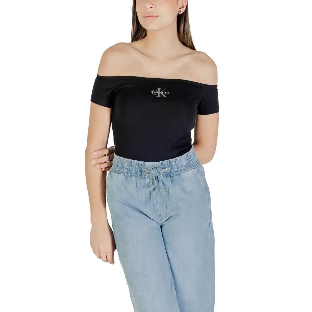 Calvin Klein Jeans Black Cotton T-Shirt by Calvin Klein Jeans