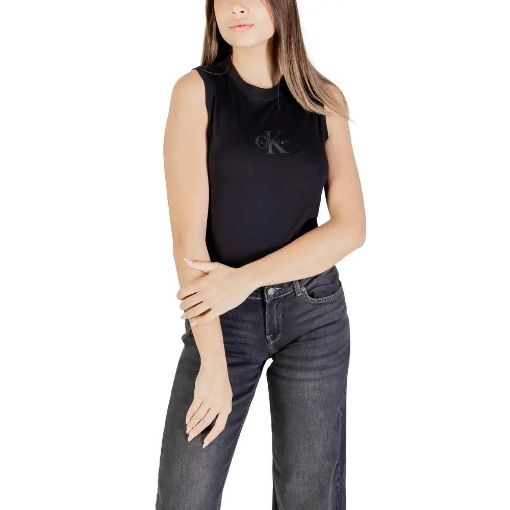 Calvin Klein Jeans Black Cotton T-Shirt by Calvin Klein Jeans