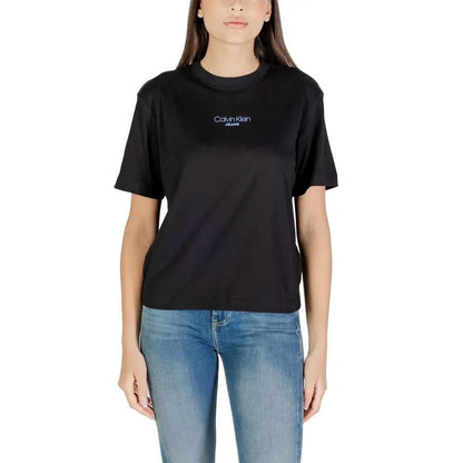 Calvin Klein Jeans Black Cotton T-Shirt by Calvin Klein Jeans