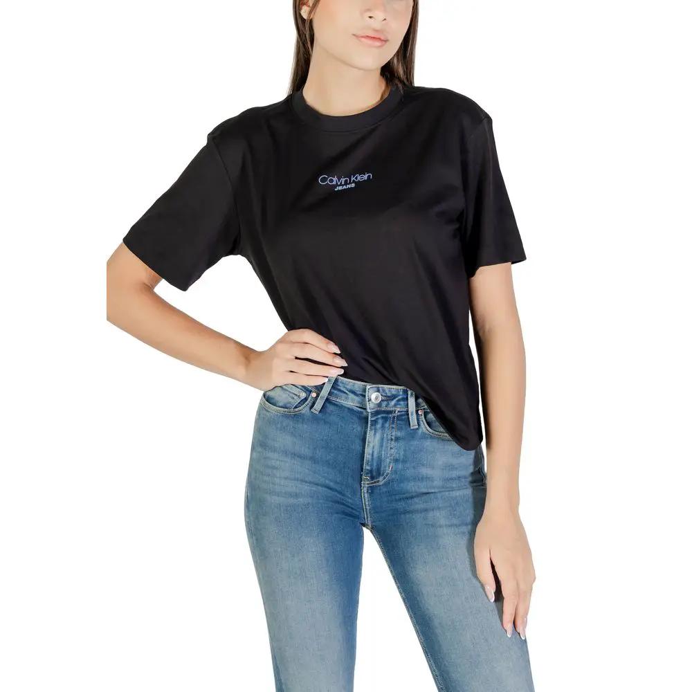 Calvin Klein Jeans Black Cotton T-Shirt by Calvin Klein Jeans