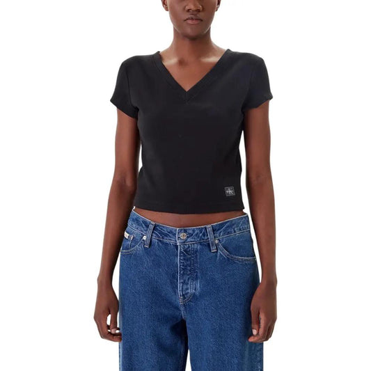 Calvin Klein Jeans Black Cotton T-Shirt by Calvin Klein Jeans