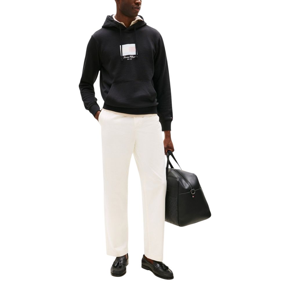 Tommy Hilfiger Black Recycled Cotton Hoodie