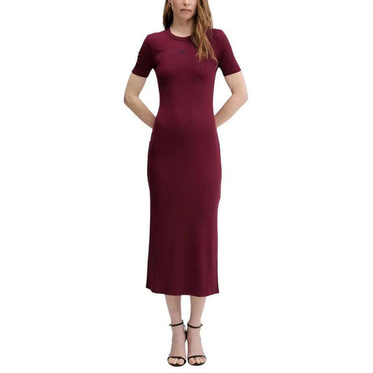 Calvin Klein Jeans Bordeaux Modal Long Dress by Calvin Klein Jeans