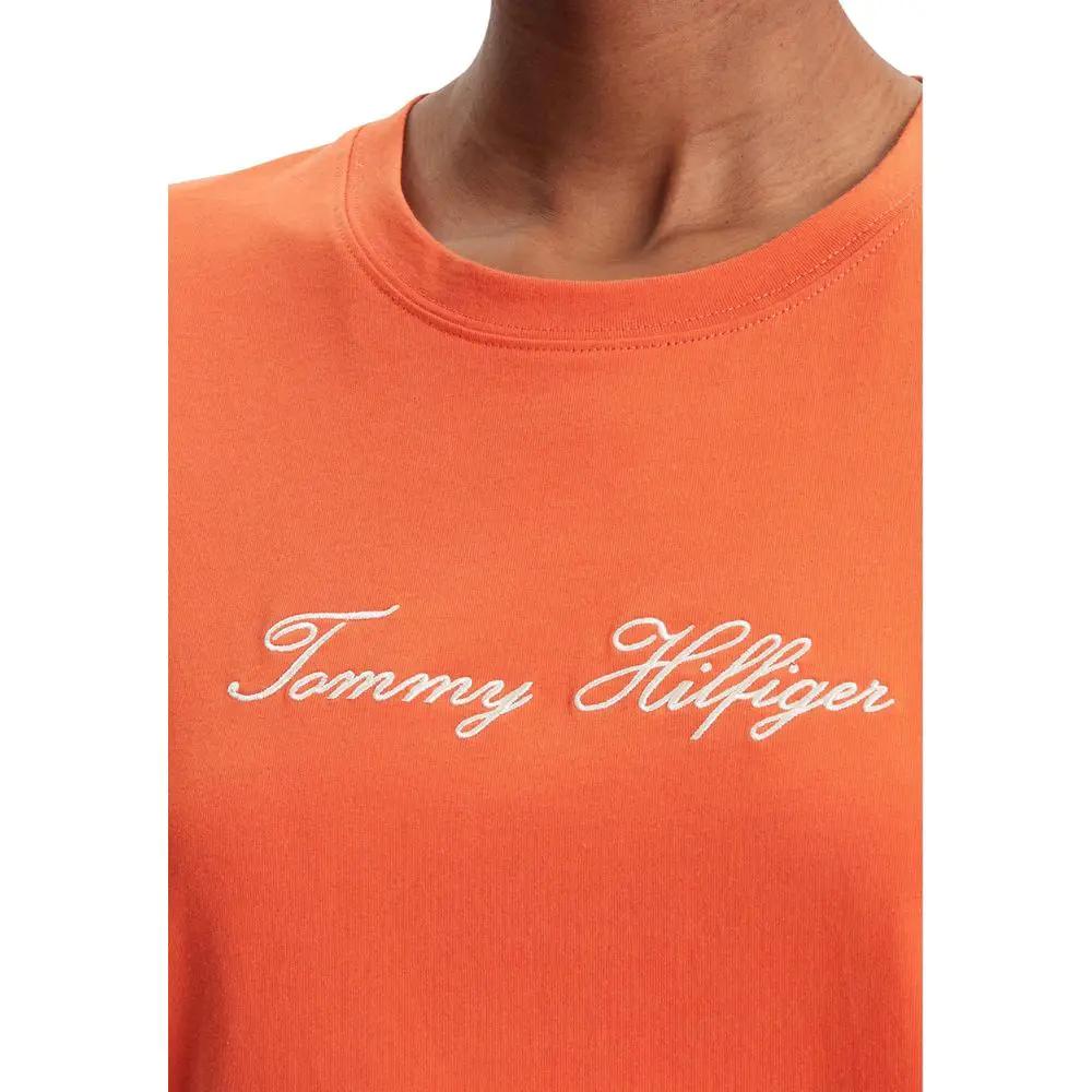 Tommy Hilfiger Orange Recycled Cotton T-Shirt by Tommy Hilfiger