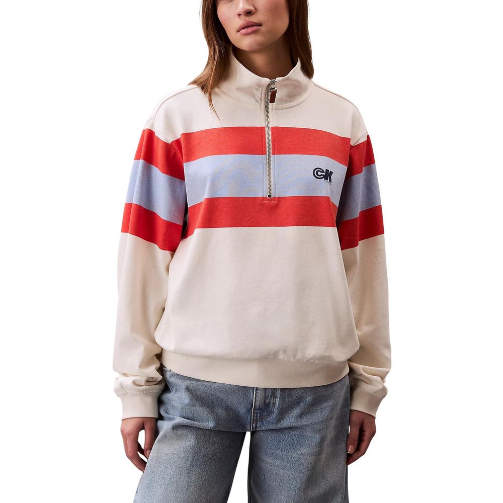 Calvin Klein Jeans White Cotton Sweatshirt