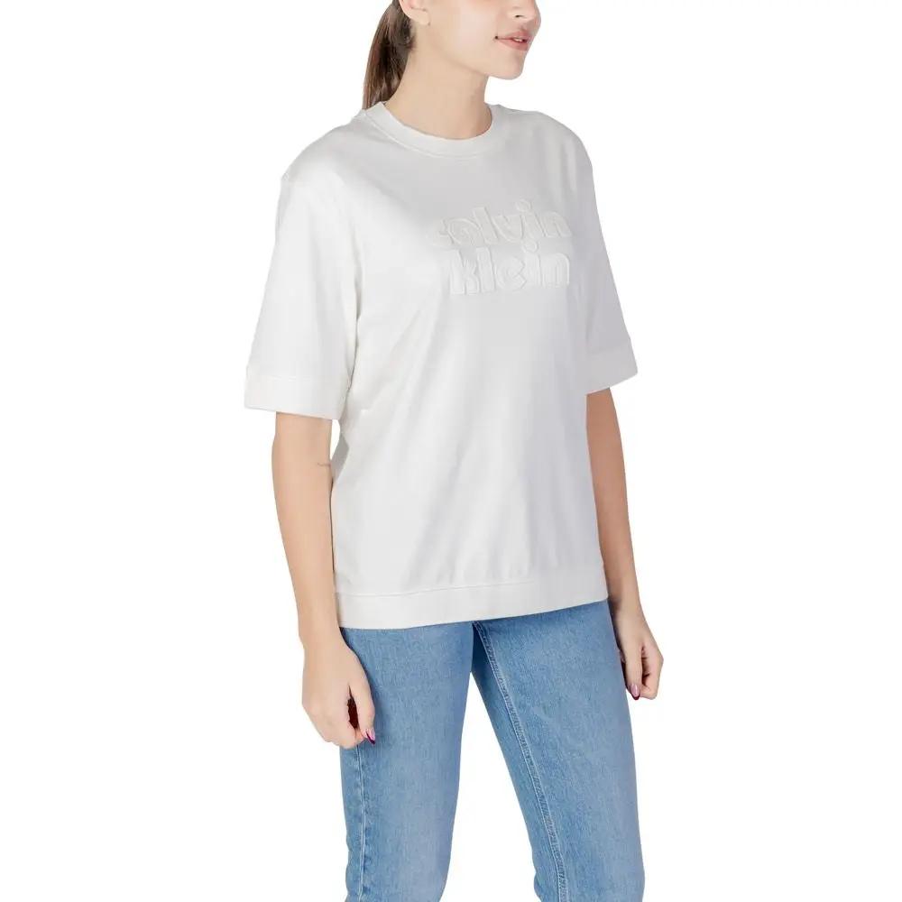 Calvin Klein Jeans White Cotton T-Shirt by Calvin Klein Jeans
