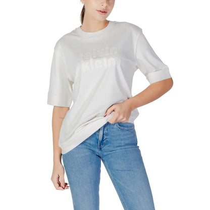 Calvin Klein Jeans White Cotton T-Shirt by Calvin Klein Jeans