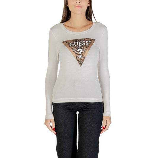 Guess Cream Cotton Long Sleeve T-Shirt