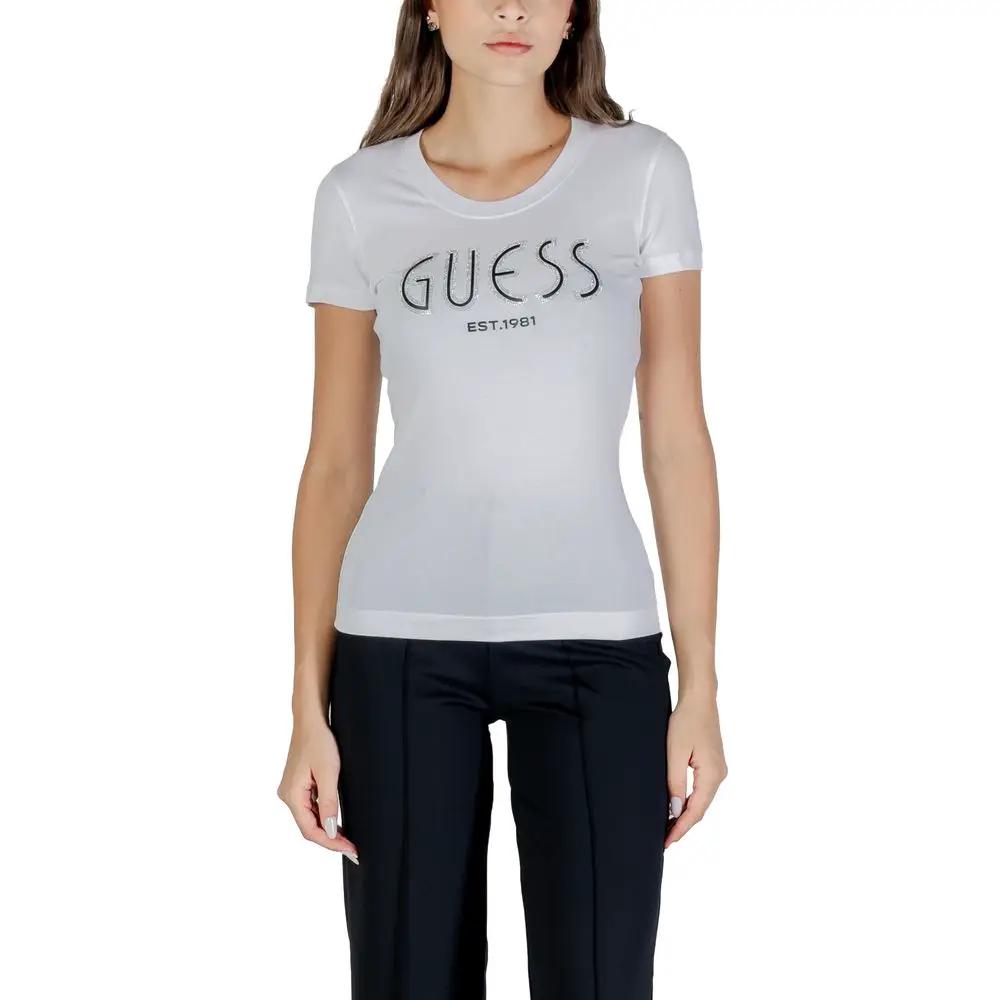 Guess White Cotton T-Shirt by Guess