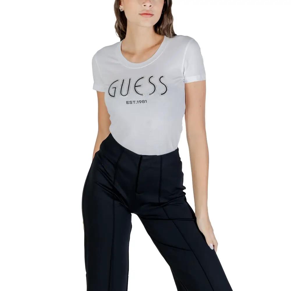 Guess White Cotton T-Shirt by Guess