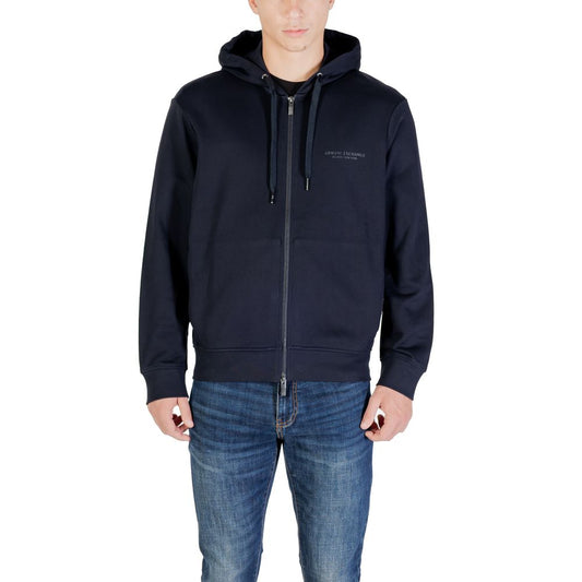 Armani Exchange Blue Cotton Hoodie