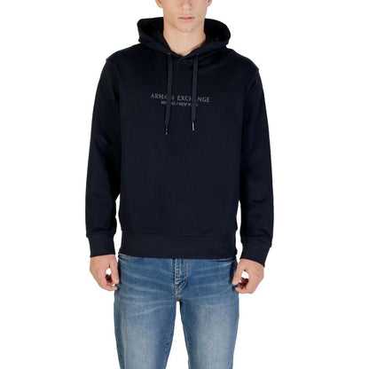 Armani Exchange Blue Cotton Hoodie