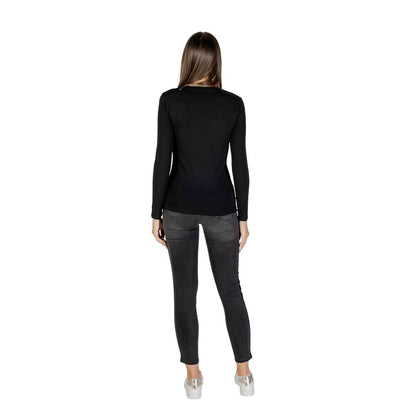 Armani Exchange – T-Shirt Manches Longues Noir en Coton-Élasthane | Logo | FW25