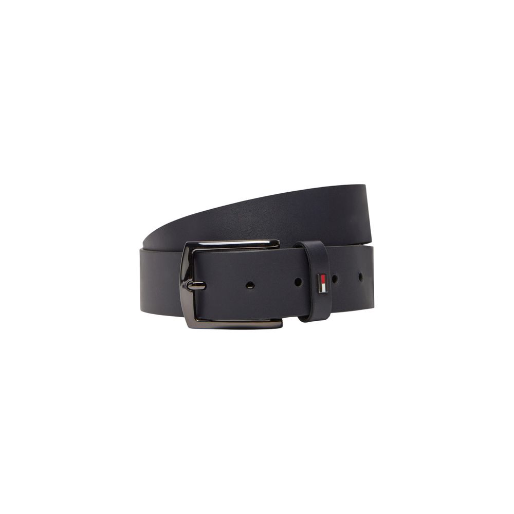 Tommy Hilfiger Denton Ceinture En Cuir Bleu Véritable 3,5 Cm Pour Homme Élégante