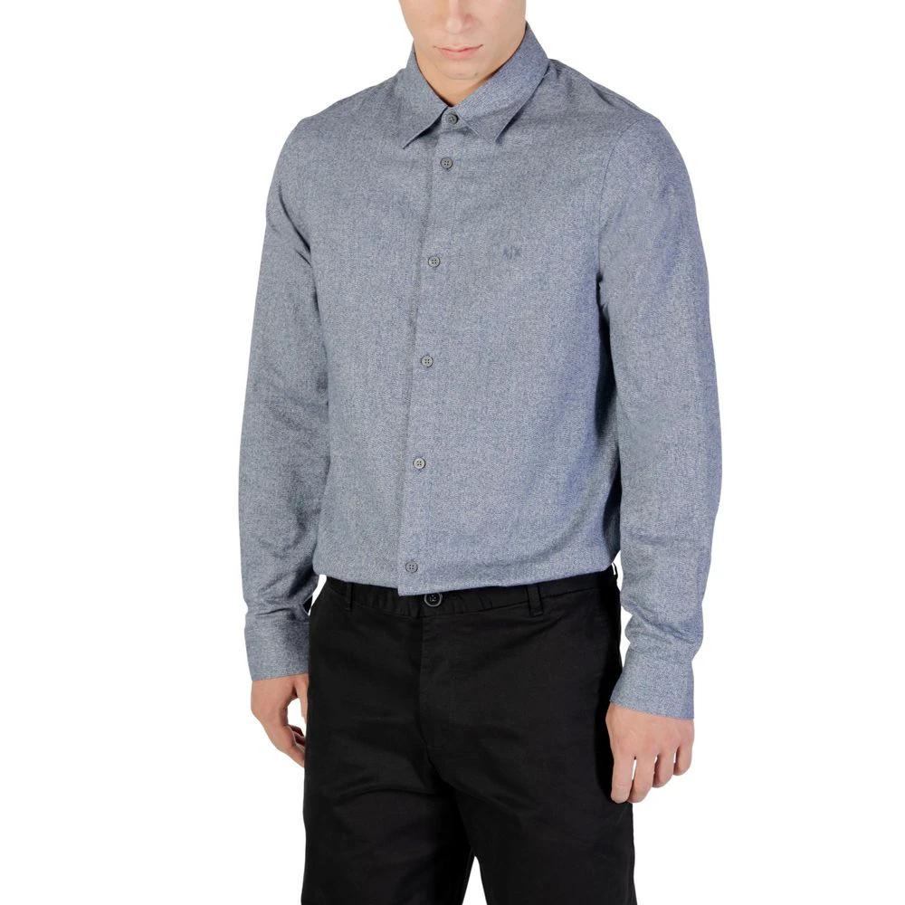 Armani Exchange Blue Cotton Dress Shirt