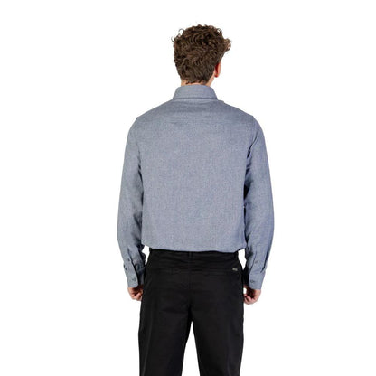 Armani Exchange Blue Cotton Dress Shirt