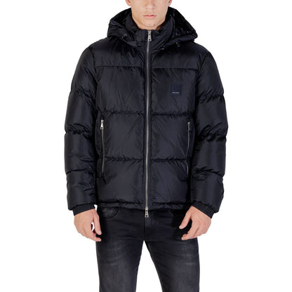 Armani Exchange Blue Polyamide Coat