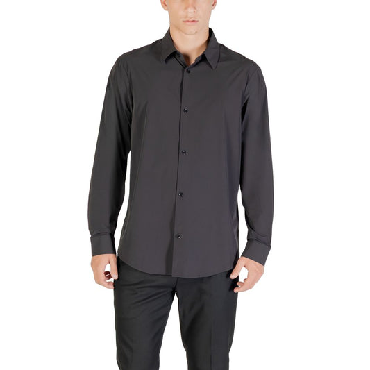 Armani Exchange Black Elastane Dress Shirt