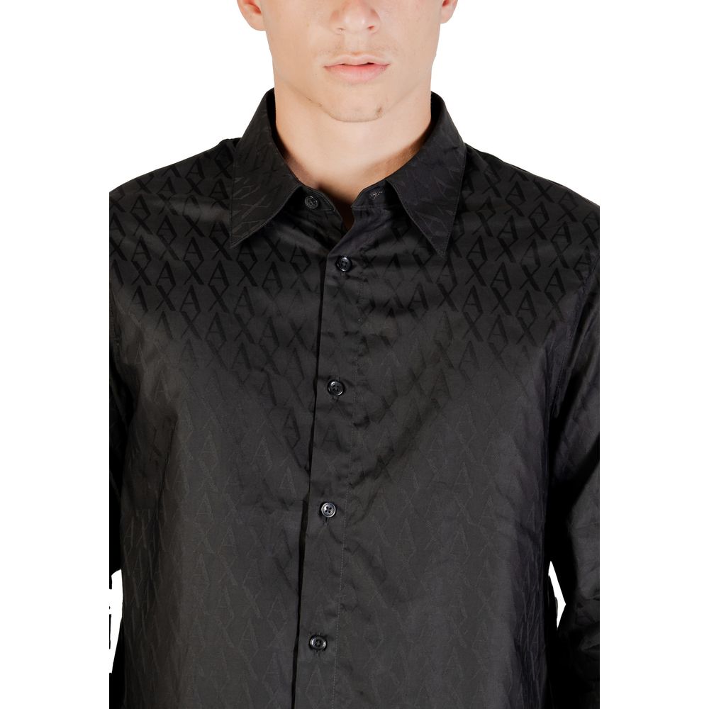 Armani Exchange Black Cotton Dress Shirt