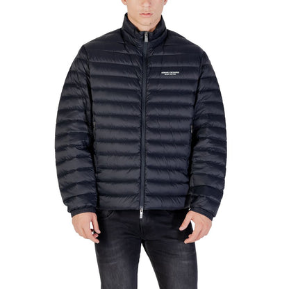 Armani Exchange Blue Polyamide Coat