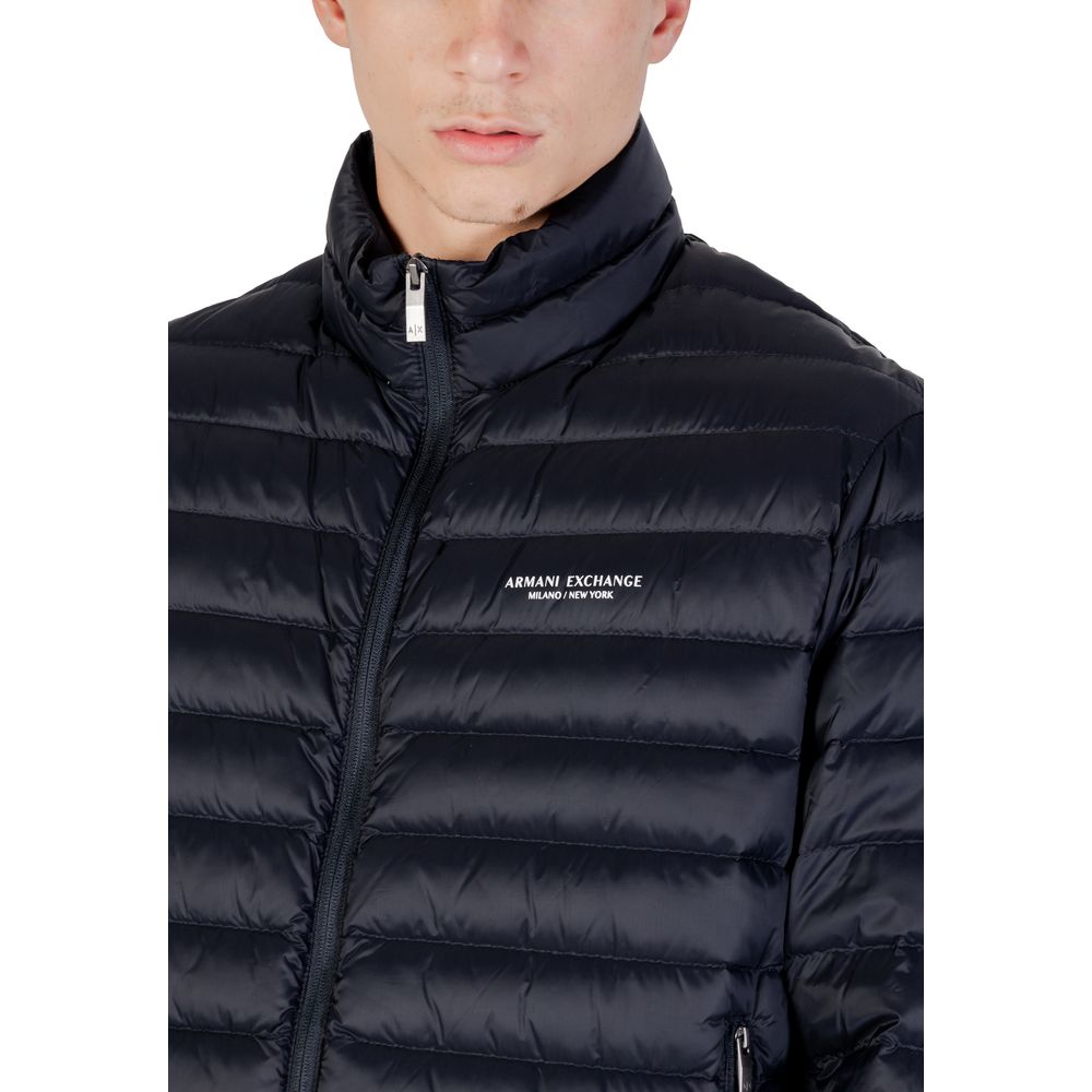 Armani Exchange Blue Polyamide Coat