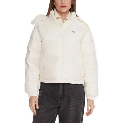 Calvin Klein Jeans Cream Polyamide Coat