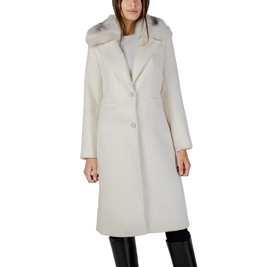 Guess Cream Polyester Coat