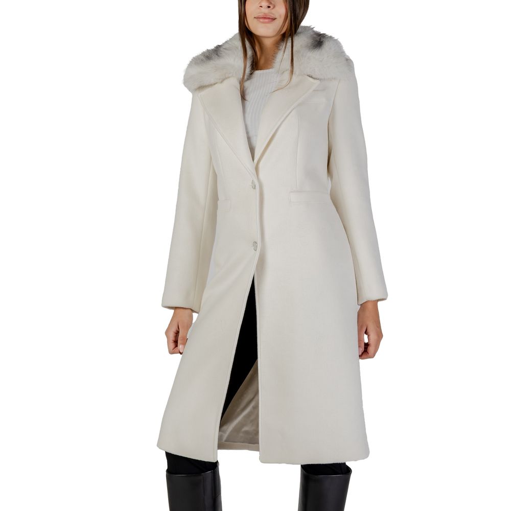 Guess Cream Polyester Coat