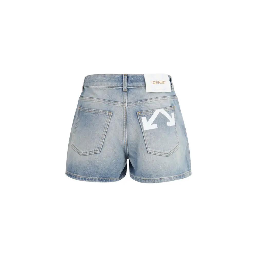 Off-White Blue Cotton Bermuda Shorts by Off-White
