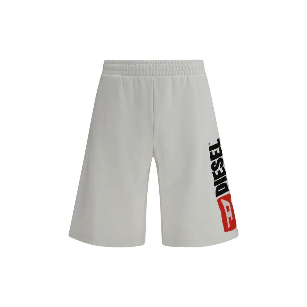 Diesel White Cotton Bermuda Shorts by Diesel