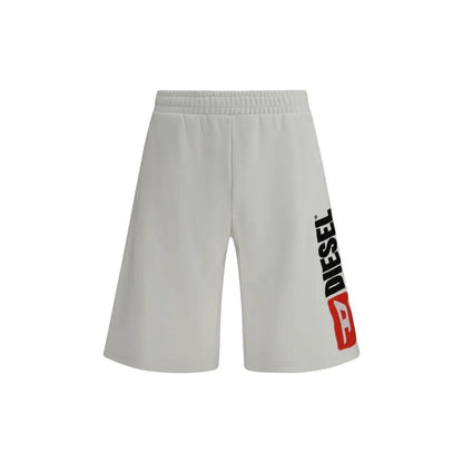 Diesel White Cotton Bermuda Shorts by Diesel
