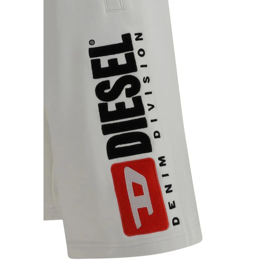 Diesel White Cotton Bermuda Shorts by Diesel
