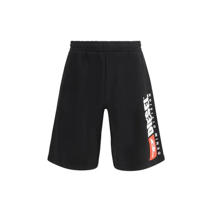 Diesel Black Cotton Bermuda Shorts by Diesel