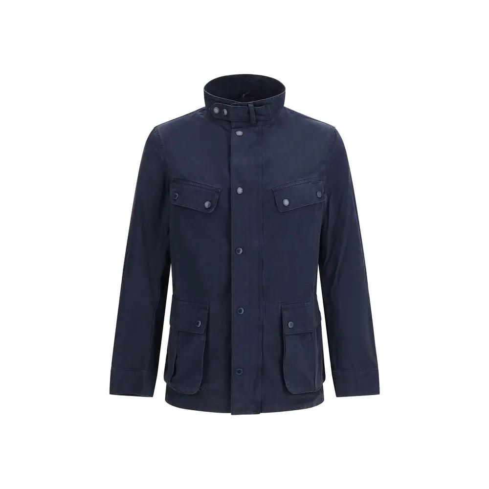 Barbour International Blue Cotton Full-Length Jacket by Barbour International