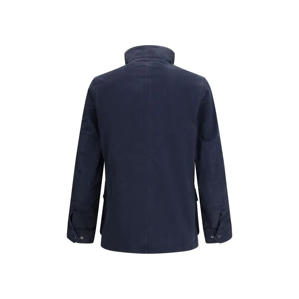 Barbour International Blue Cotton Full-Length Jacket by Barbour International