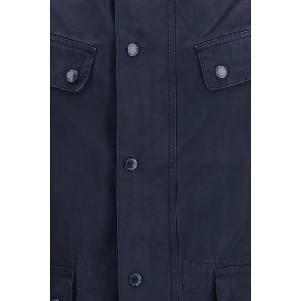 Barbour International Blue Cotton Full-Length Jacket by Barbour International